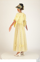  Photos Woman in Historical Civilian dress 1 19th century Historical Clothing a poses whole body yellow dress 0004.jpg
